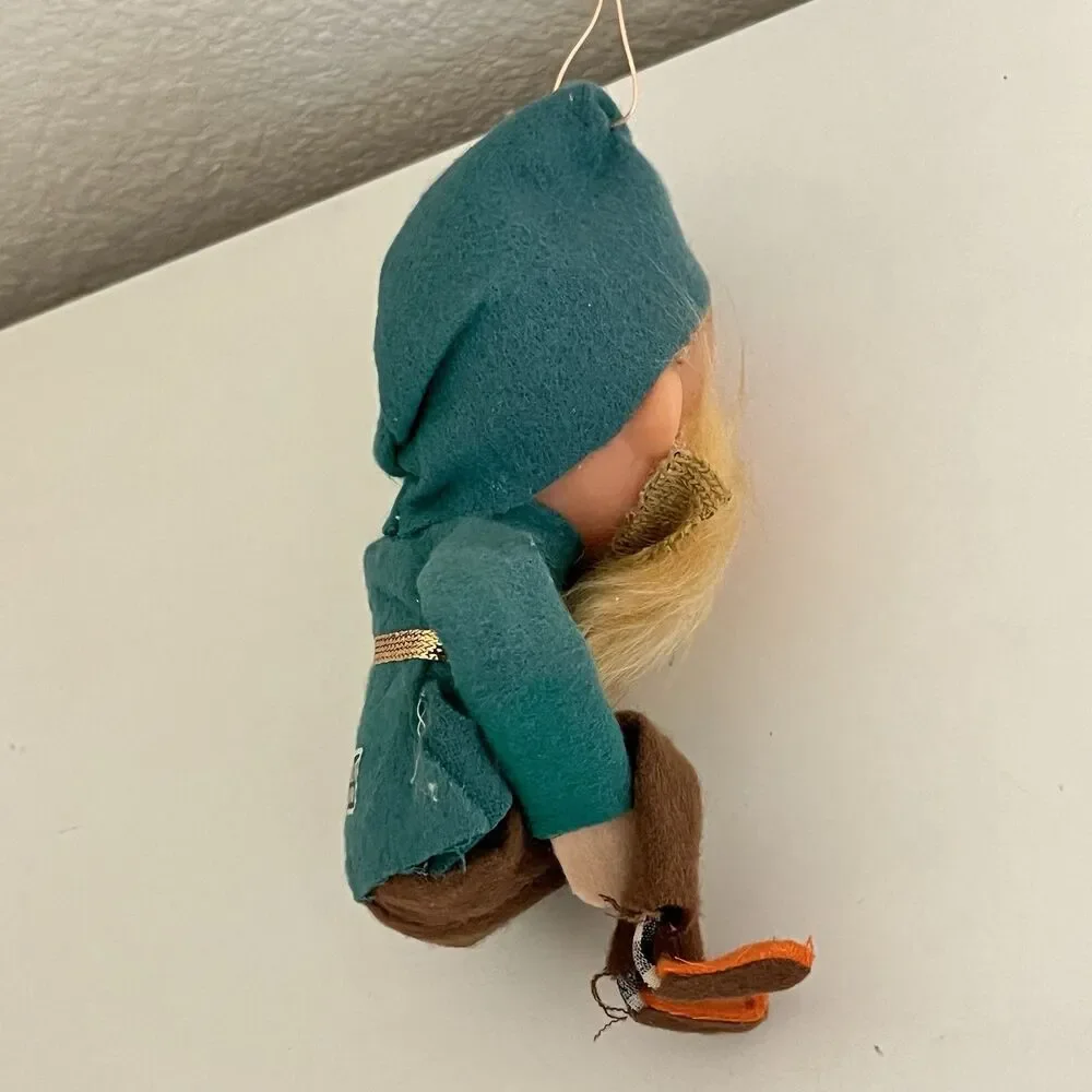 Vintage Knee Hugger Bearded Elf Doll Christmas Ornament Japan
